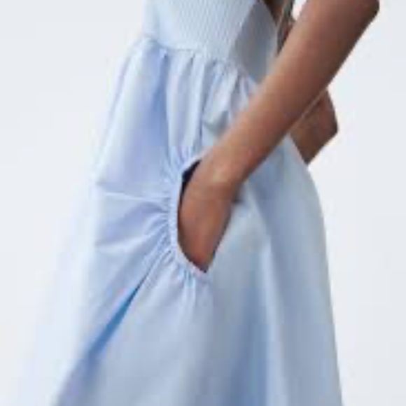 SOLD New! ZARA COMBINATION DRESS in Blue Size Small - Picture 2 of 13